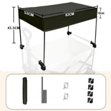 Maxbell Removable Awning Canopy with Rods Attachment for Folding Cart Camping Picnic L and Black