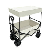 Maxbell Removable Awning Canopy with Rods Attachment for Folding Cart Camping Picnic L and Beige