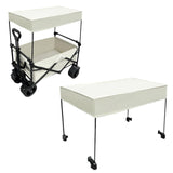 Maxbell Removable Awning Canopy with Rods Attachment for Folding Cart Camping Picnic L and Beige