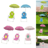 Maxbell Kids Camping Chair with Umbrella Practical Portable for Garden Outside Trips Flamingo