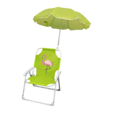 Maxbell Kids Camping Chair with Umbrella Practical Portable for Garden Outside Trips Flamingo