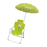 Maxbell Kids Camping Chair with Umbrella Practical Portable for Garden Outside Trips Flamingo