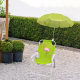 Maxbell Kids Camping Chair with Umbrella Practical Portable for Garden Outside Trips Flamingo