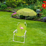 Maxbell Kids Camping Chair with Umbrella Practical Portable for Garden Outside Trips Flamingo