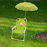 Maxbell Kids Camping Chair with Umbrella Practical Portable for Garden Outside Trips Flamingo