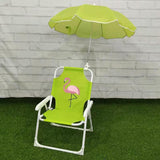 Maxbell Kids Camping Chair with Umbrella Practical Portable for Garden Outside Trips Flamingo