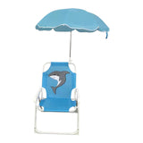 Maxbell Kids Camping Chair with Umbrella Practical Portable for Garden Outside Trips shark