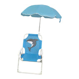 Maxbell Kids Camping Chair with Umbrella Practical Portable for Garden Outside Trips shark