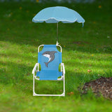 Maxbell Kids Camping Chair with Umbrella Practical Portable for Garden Outside Trips shark