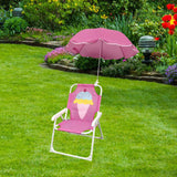 Maxbell Kids Camping Chair with Umbrella Practical Portable for Garden Outside Trips ice cream