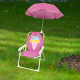 Maxbell Kids Camping Chair with Umbrella Practical Portable for Garden Outside Trips ice cream