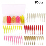 Maxbell 50x Fishing Lures Gear Artificial Fishing Lures for Mandarin Fish Bass Perch