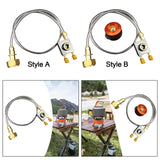 Maxbell Gas Refill Adapter with Hose Split Furnace Converter for Hiking Outdoor Grill Style A