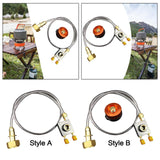 Maxbell Gas Refill Adapter with Hose Split Furnace Converter for Hiking Outdoor Grill Style A