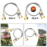 Maxbell Gas Refill Adapter with Hose Split Furnace Converter for Hiking Outdoor Grill Style A