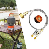 Maxbell Gas Refill Adapter with Hose Split Furnace Converter for Hiking Outdoor Grill Style B