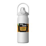 Maxbell 27oz Insulated Water Bottle Outside Water Bottle for Exercise Backpacking Gym White