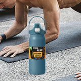 Maxbell 27oz Insulated Water Bottle Outside Water Bottle for Exercise Backpacking Gym Blue