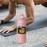 Maxbell 27oz Insulated Water Bottle Outside Water Bottle for Exercise Backpacking Gym Pink