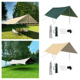 Maxbell Camping Tarp 9.8x9.8ft Rain Tarp Awning Tent Tarp for Beach Picnic Traveling Green