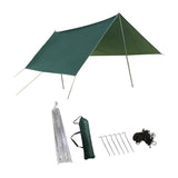 Maxbell Camping Tarp 9.8x9.8ft Rain Tarp Awning Tent Tarp for Beach Picnic Traveling Green