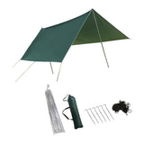 Maxbell Camping Tarp 9.8x9.8ft Rain Tarp Awning Tent Tarp for Beach Picnic Traveling Green