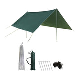 Maxbell Camping Tarp 9.8x9.8ft Rain Tarp Awning Tent Tarp for Beach Picnic Traveling Green