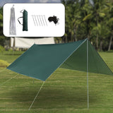 Maxbell Camping Tarp 9.8x9.8ft Rain Tarp Awning Tent Tarp for Beach Picnic Traveling Green