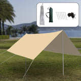 Maxbell Camping Tarp 9.8x9.8ft Rain Tarp Awning Tent Tarp for Beach Picnic Traveling Khaki