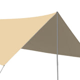 Maxbell Camping Tarp 9.8x9.8ft Rain Tarp Awning Tent Tarp for Beach Picnic Traveling Khaki