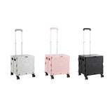 Maxbell Foldable Shopping Cart with Cover Luggage Trolley for Office Camping Laundry Grey