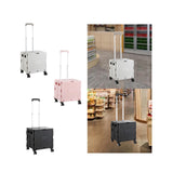 Maxbell Foldable Shopping Cart with Cover Luggage Trolley for Office Camping Laundry Grey