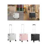 Maxbell Foldable Shopping Cart with Cover Luggage Trolley for Office Camping Laundry Grey
