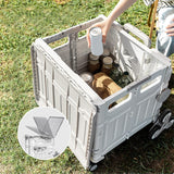 Maxbell Foldable Shopping Cart with Cover Luggage Trolley for Office Camping Laundry Grey