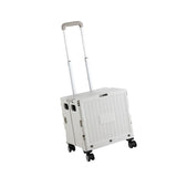 Maxbell Foldable Shopping Cart with Cover Luggage Trolley for Office Camping Laundry Grey