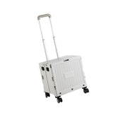 Maxbell Foldable Shopping Cart with Cover Luggage Trolley for Office Camping Laundry Grey