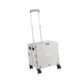 Maxbell Foldable Shopping Cart with Cover Luggage Trolley for Office Camping Laundry Grey