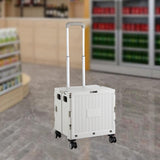 Maxbell Foldable Shopping Cart with Cover Luggage Trolley for Office Camping Laundry Grey