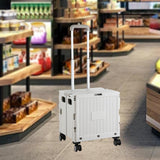 Maxbell Foldable Shopping Cart with Cover Luggage Trolley for Office Camping Laundry Grey