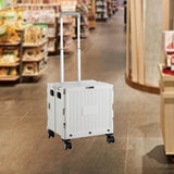 Maxbell Foldable Shopping Cart with Cover Luggage Trolley for Office Camping Laundry Grey