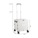 Maxbell Foldable Shopping Cart with Cover Luggage Trolley for Office Camping Laundry Grey