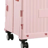 Maxbell Foldable Shopping Cart with Cover Luggage Trolley for Office Camping Laundry Pink