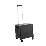 Maxbell Foldable Shopping Cart with Cover Luggage Trolley for Office Camping Laundry Black