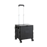 Maxbell Foldable Shopping Cart with Cover Luggage Trolley for Office Camping Laundry Black