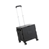 Maxbell Foldable Shopping Cart with Cover Luggage Trolley for Office Camping Laundry Black