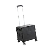 Maxbell Foldable Shopping Cart with Cover Luggage Trolley for Office Camping Laundry Black