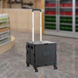 Maxbell Foldable Shopping Cart with Cover Luggage Trolley for Office Camping Laundry Black