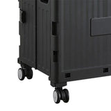 Maxbell Foldable Shopping Cart with Cover Luggage Trolley for Office Camping Laundry Black