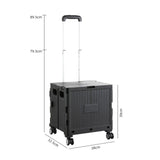 Maxbell Foldable Shopping Cart with Cover Luggage Trolley for Office Camping Laundry Black
