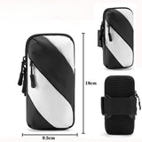 Maxbell Sports Armband Universal Wrist Pouch Phone Sleeve for Sport Jogging Home Gym black white